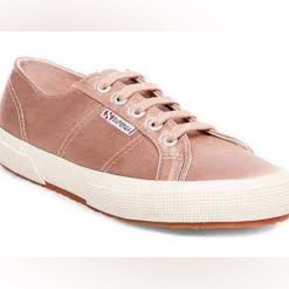 Superga Shoes - SUPERGA Blush Pink Satin Lace Up Sneaker